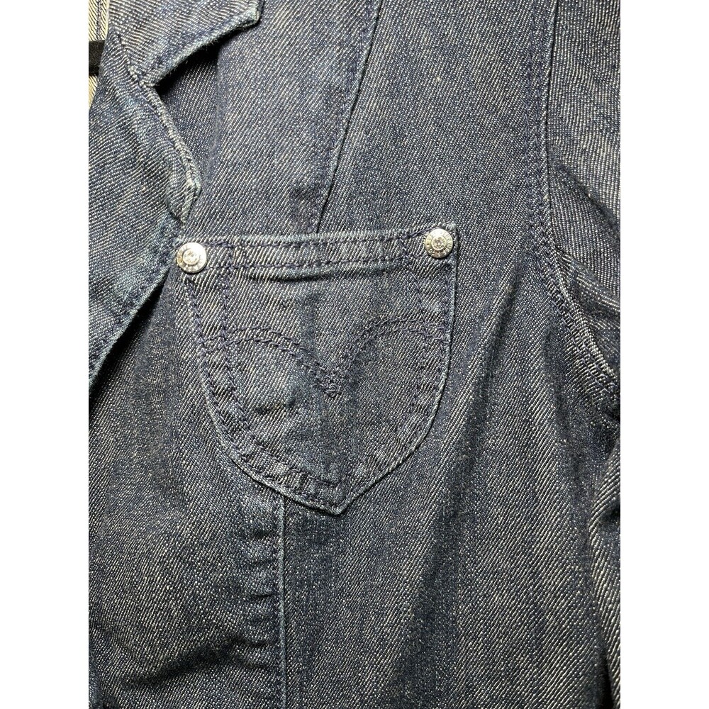 Womens Levi's Jeans Silver Label Denim Jacket With Silver Floral Buttons Sz S - Picture 6 of 11